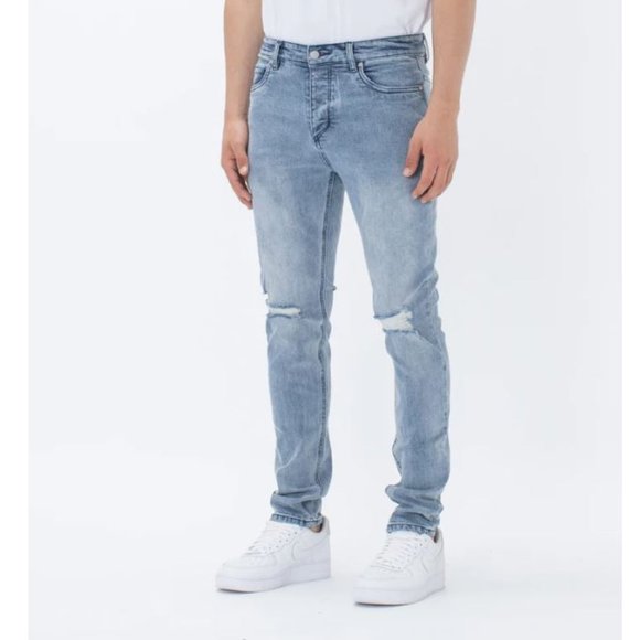 New Zanerobe Joe Blow Denim Distressed Jeans Mineral Blue 29